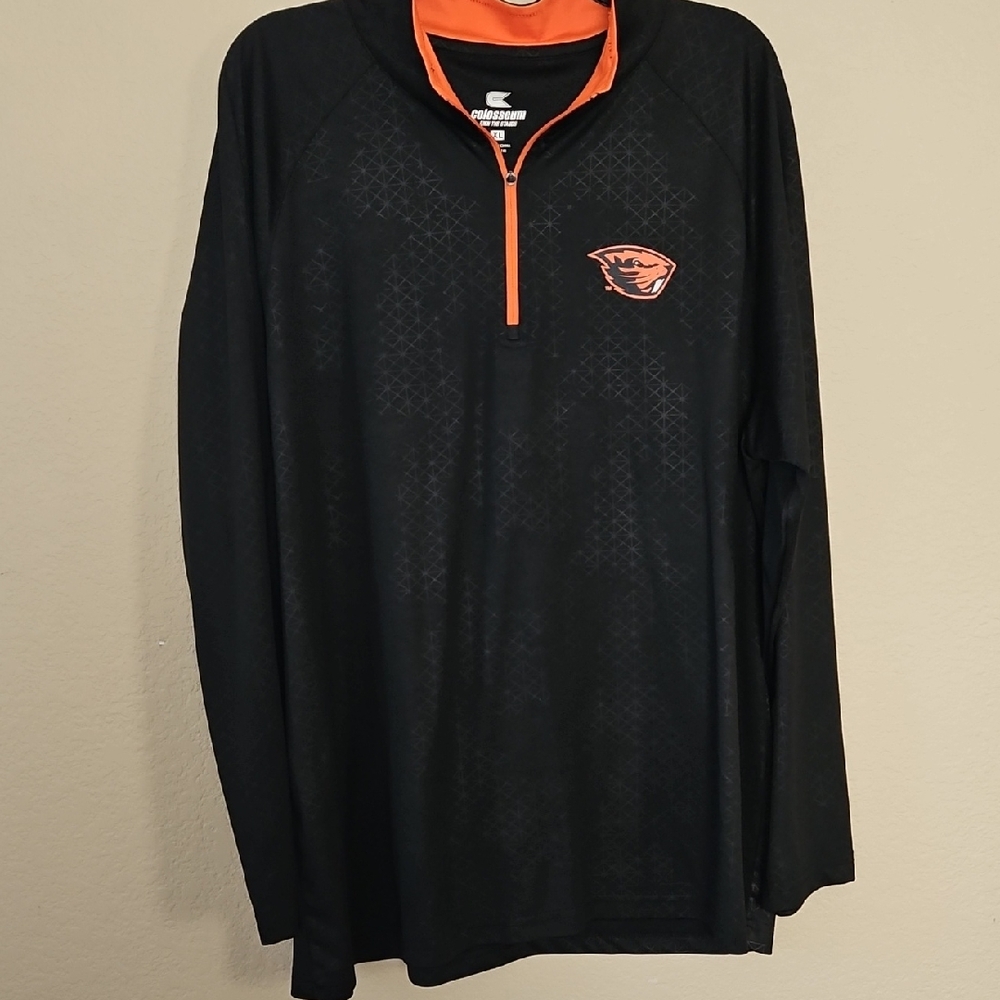 Colosseum XL Oregon State Beavers Black and Orange‎ Quarter-Zip Pullover